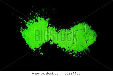 Green Spot On A Black Background, Abstract