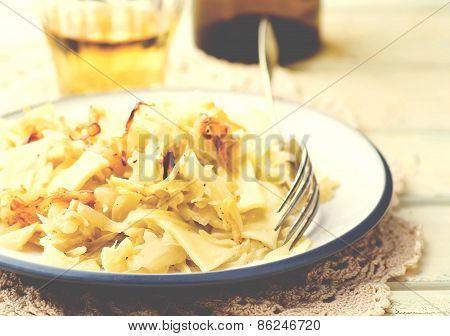 Noodles With Stewed Cabbage.
