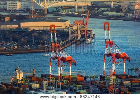 Osaka Bay - an Industrial District in Osaka City, Japan