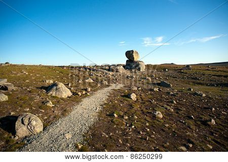 Big Boulders On Mountain Plateau Valdresflye, Jotunheimen, Norway