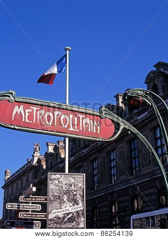 Metro sign, Paris.