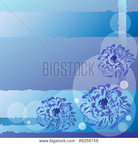 Blue Abstract Flower Background