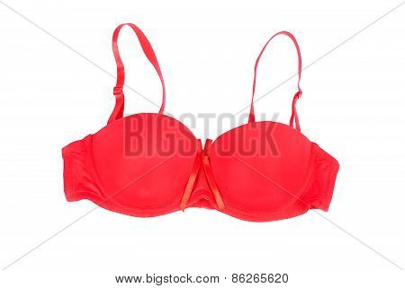 Red bra isolated on white background