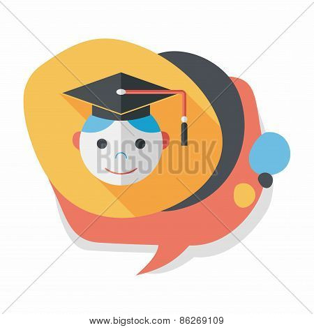Graduation Man Flat Icon With Long Shadow,eps10
