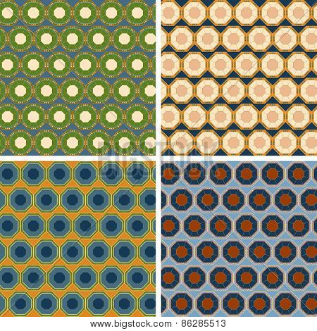 seamless octagon pattern set