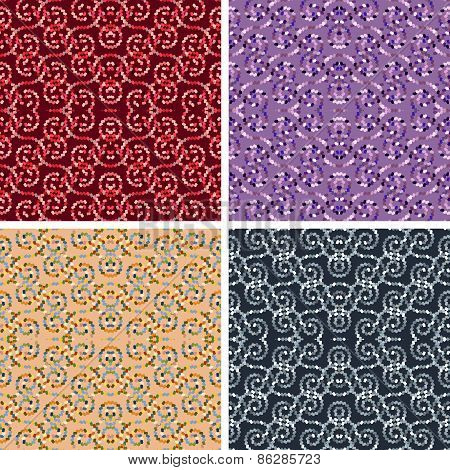 seamless mosaic pattern set