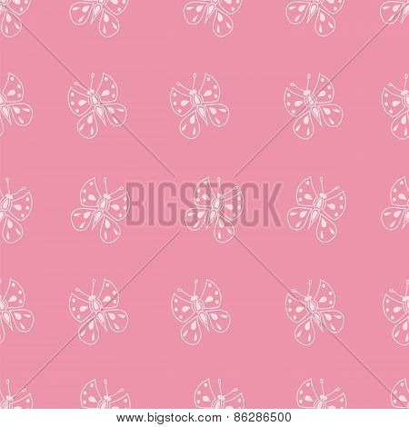 Butterfly On Pink