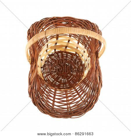 Brown wicker basket isolated