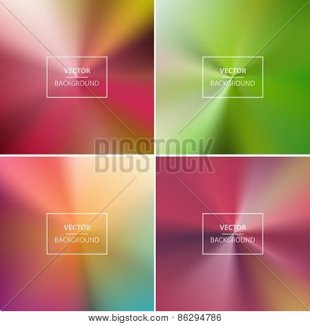 Four abstract colorful blurred vector backgrounds.