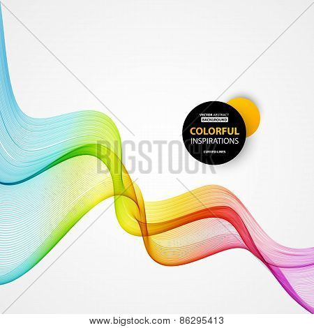 Abstract curved lines background. Template brochure design