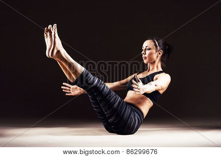 Beautiful Woman Is Doing Yoga Asana