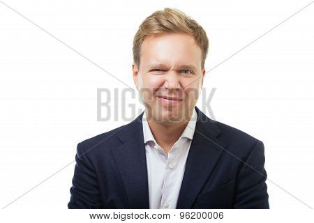 Young man with grimace of disgust
