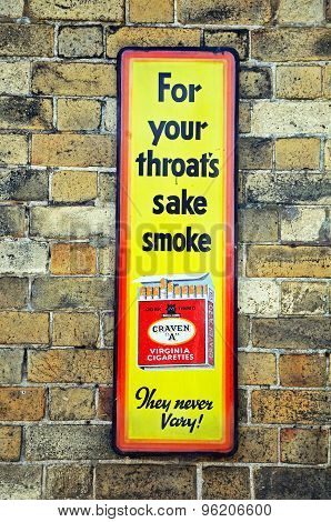 Retro Old Craven Cigarettes Advert.