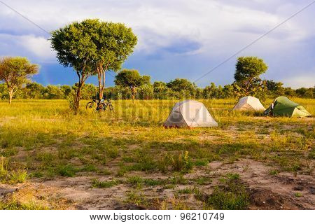 Camp Ground Near Kasane In Botswana