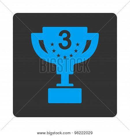 Third Prize Flat Icon From Award Buttons Overcolor Set