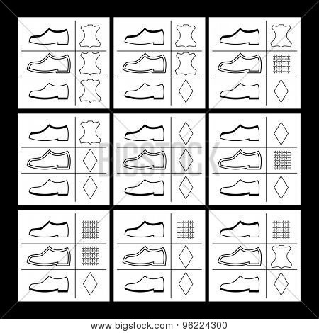 footwear label - shoes properties symbols