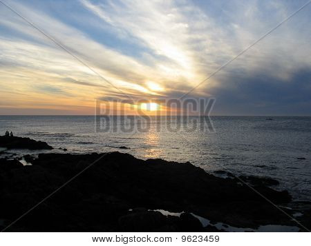 Pôr do sol sobre o punta Costa del este