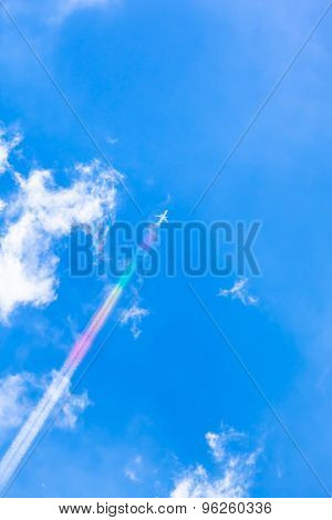 Plane Rainbow Contrail