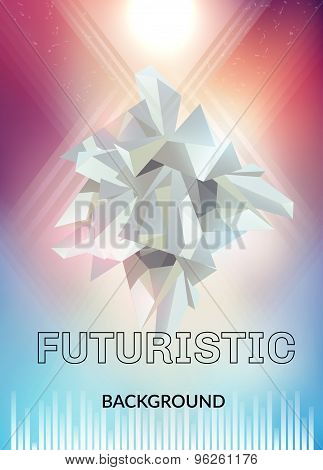 Futuristic background with polygonal shape
