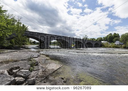 A five span bridge over a river