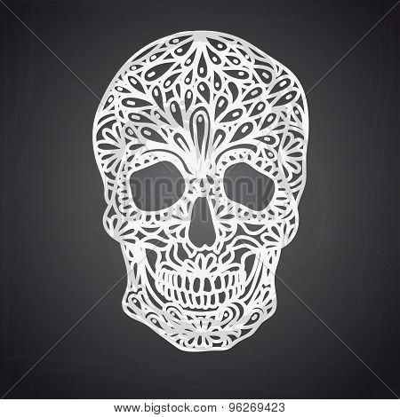 Vector illustration with Hand Drawn Skull.