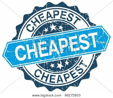 Cheapest Blue Round Grunge Stamp On White