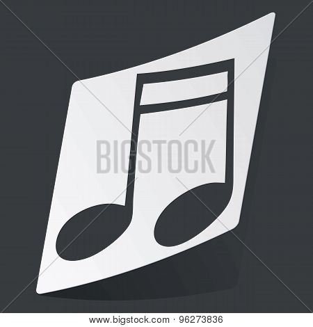 Monochrome 16th note sticker