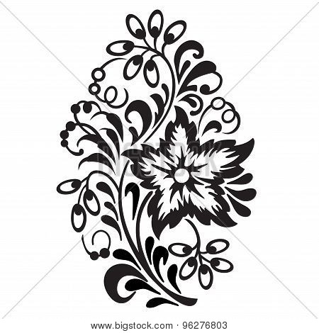 Flower pattern isolated on white background. Ornamental element.