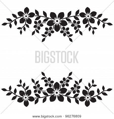 Flower pattern isolated on white background. Ornamental element.