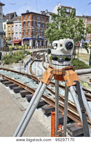 Land Surveying On Construction Site