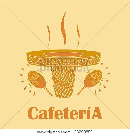 sombrero in the form of a cup of coffee