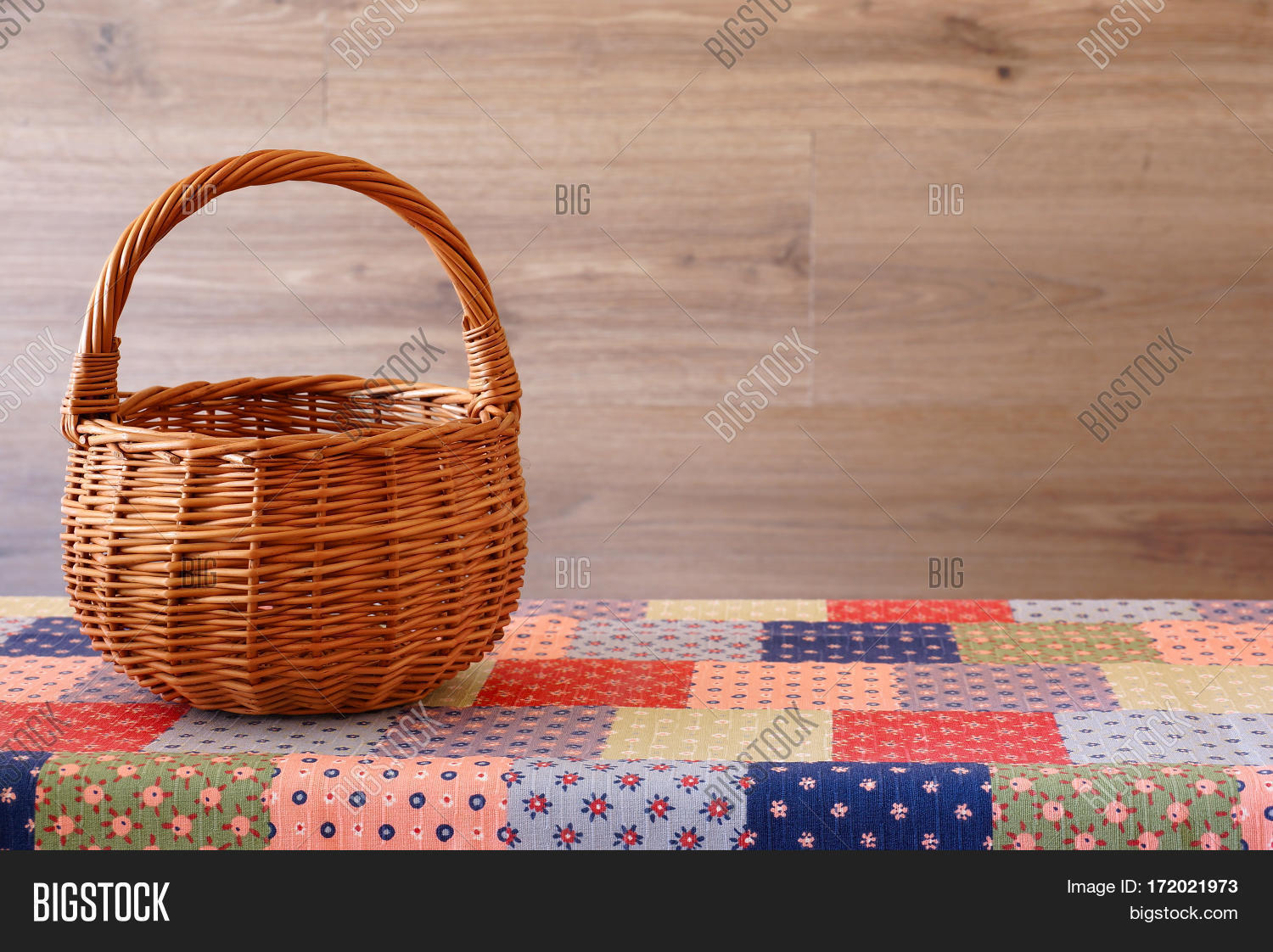 Empty Wicker Basket On Image & Photo (Free Trial) Bigstock