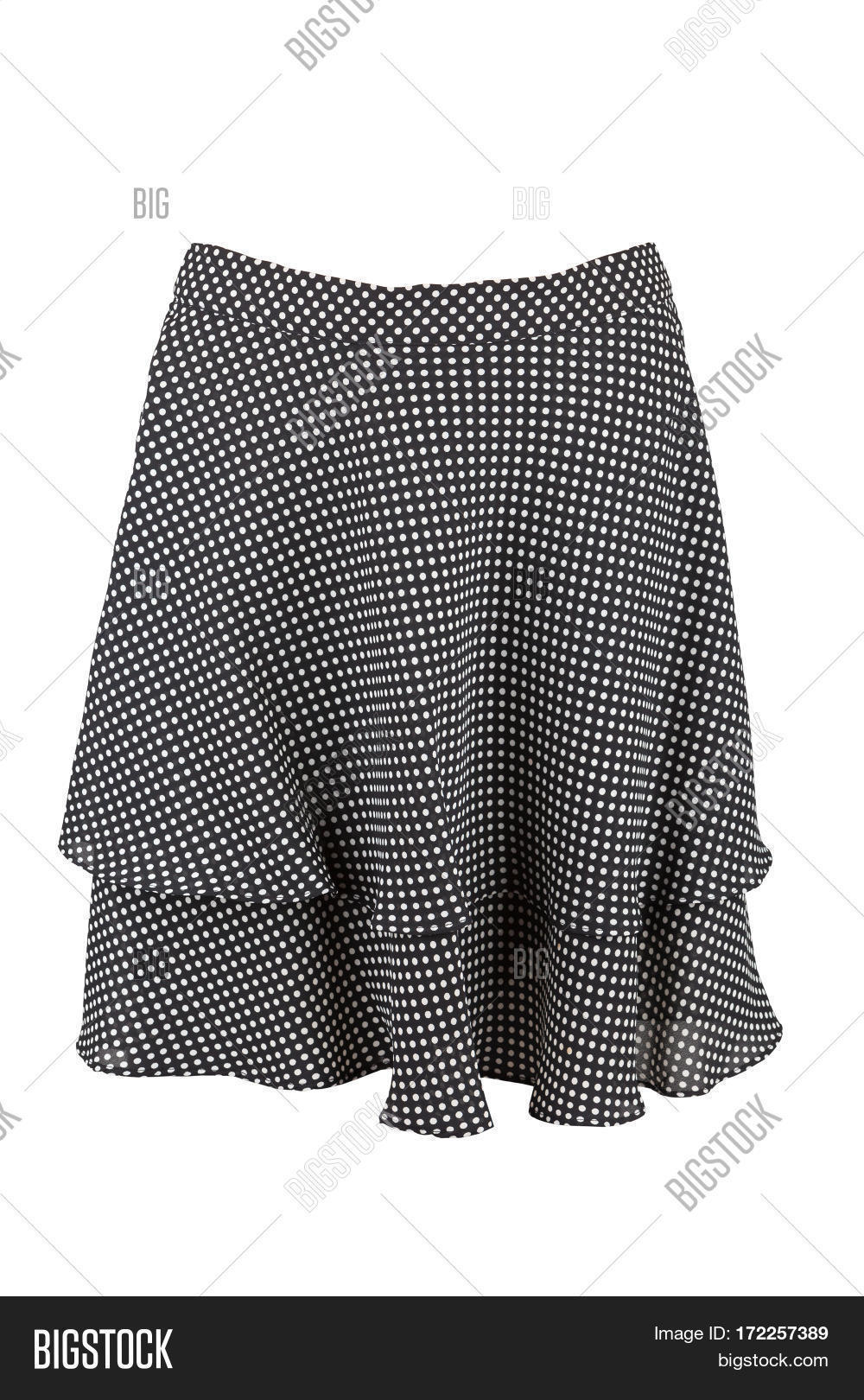 black knee length flared skirt