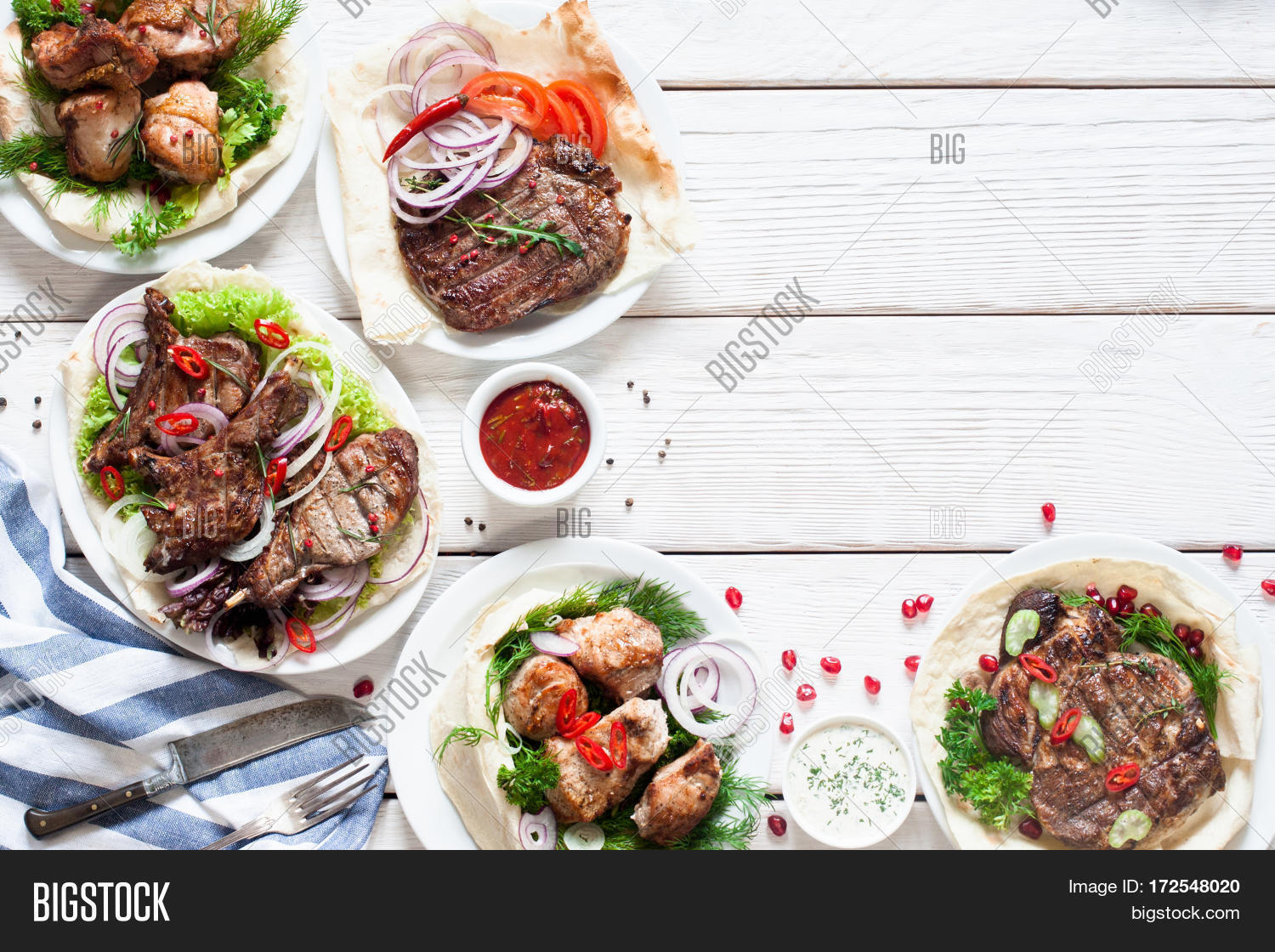 Grilled Meat Meals On Image & Photo (Free Trial) Bigstock