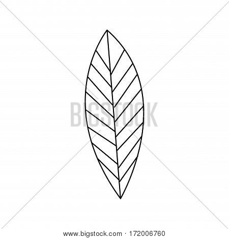 silhouette leaf with ramifications icon vector illustration