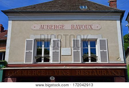Auvers sur Oise France - august 14 2016 : auberge Ravoux where Vincent Van Gogh died in july 29 1890