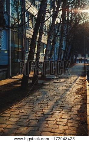 Cacak town in Serbia winter season small Balkan city outdoors.