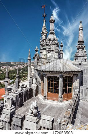 Palace Quinta da Regaleira, Sintra, Portugal. Palace with symbols related to alchemy Masonry the Knights Templar and the Rosicrucians