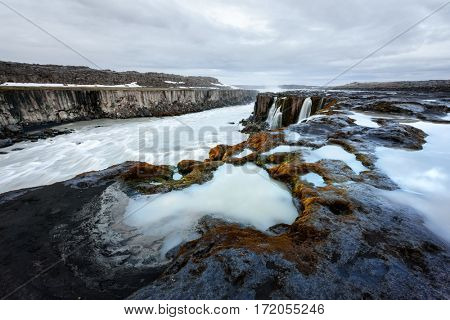 Famous Selfoss waterfall, Jokulsargljufur National Park, Iceland.
