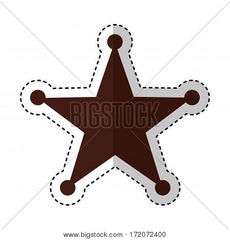 sherif star medal icon vector illustration design