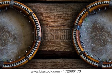 Central Asian Tambourine. Uzbek Doira. The Traditional Uzbek Musical Instrument Doira