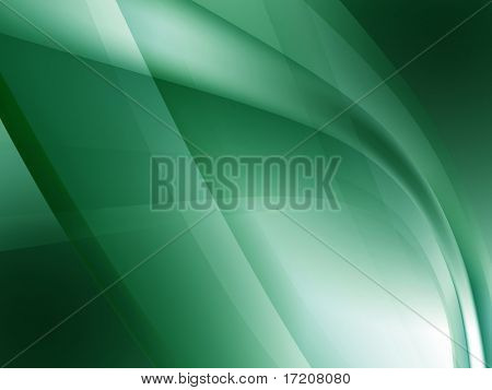 Sfondo astratte onde verdi, rendering 3d