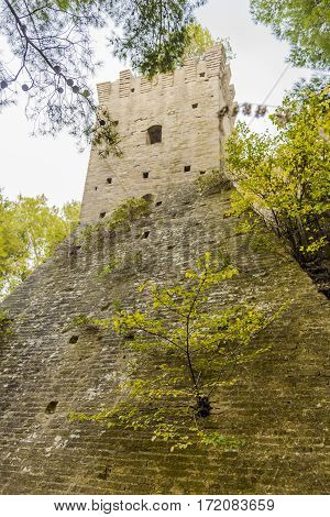 Rest of ancient wall of Castel in Grottammare, Italy