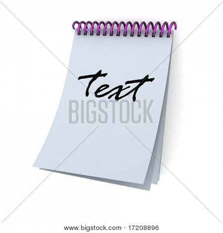 prázdná spirála notebook na bílém pozadí