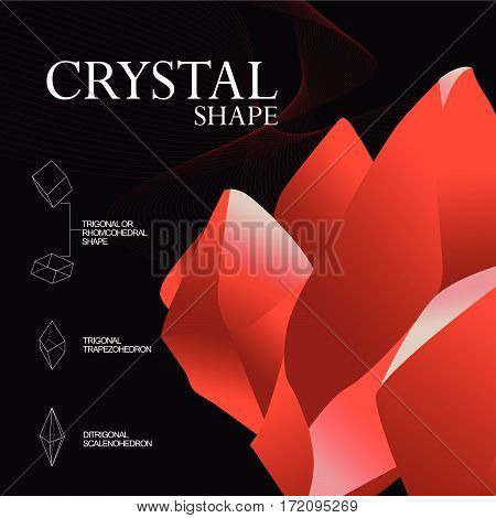 crystals polygon style symmetry illustration vector set
