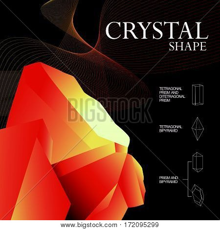 crystals polygon style symmetry illustration vector set