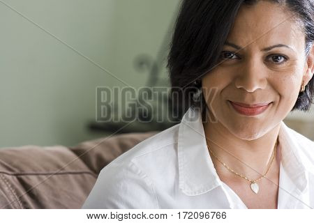 Happy Beautiful Confident African American Woman Smiling