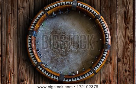 Central Asian Tambourine. Uzbek Doira. The Traditional Uzbek Musical Instrument Doira