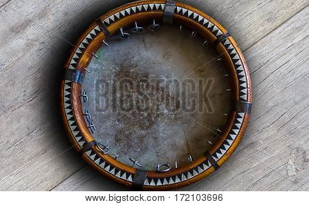 Central Asian Tambourine. Uzbek Doira. The Traditional Uzbek Musical Instrument Doira