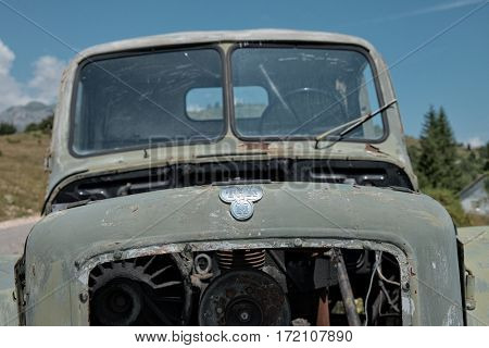 PLUZINE, MONTENEGRO - JULY 27, 2016: TAM (Tovarna Avtomobilov Maribor = Maribor Automobile Factory) was a Yugoslavian and Slovenian commercial vehicle manufacturer based in the city of Maribor
